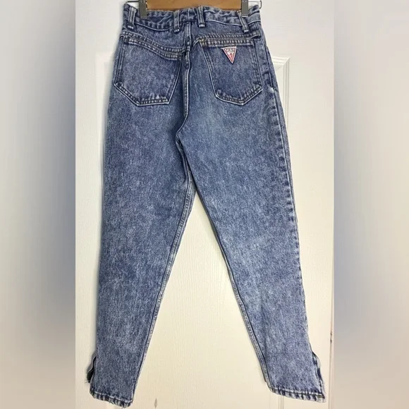 Vintage Guess Jeans USA Georges Marciano High Rise Mom Jeans 27 Waist Acid Wash - Picture 5 of 11